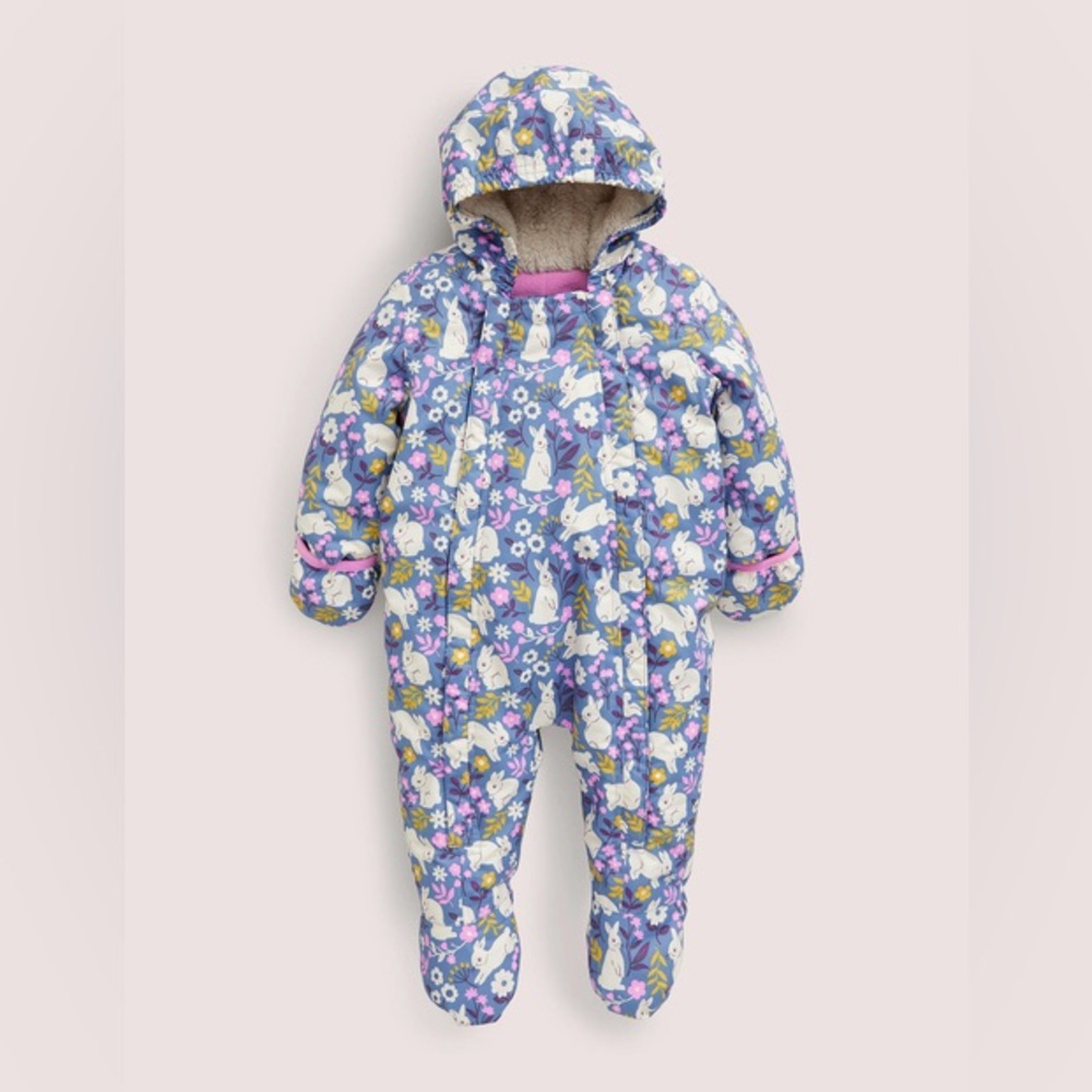 Baby Boden Purple Floral Puffer Jacket